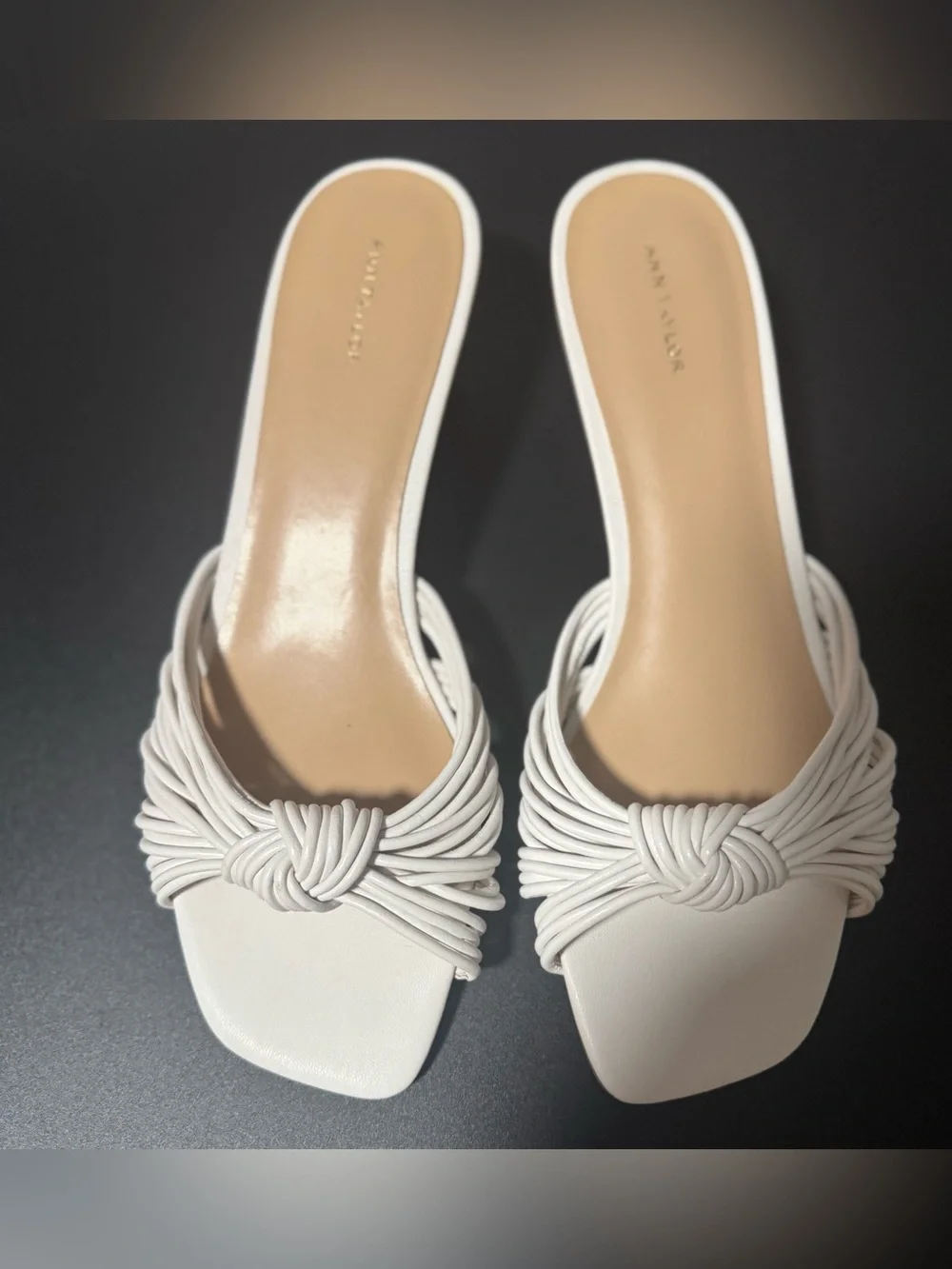 Ann Taylor Women’s White Knotted Strappy Wedge Sandal Size 9M
